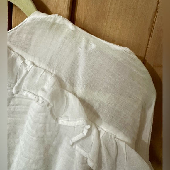 FARM Rio White Cream V Neck Wrap Tie Blouse Boho Statement Sleeves S - Picture 11 of 13